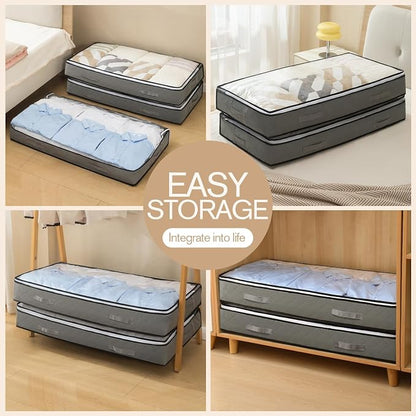90L Under Bed Storage Containers, Closet Organizers and Storage Bins, Foldable - Image 4
