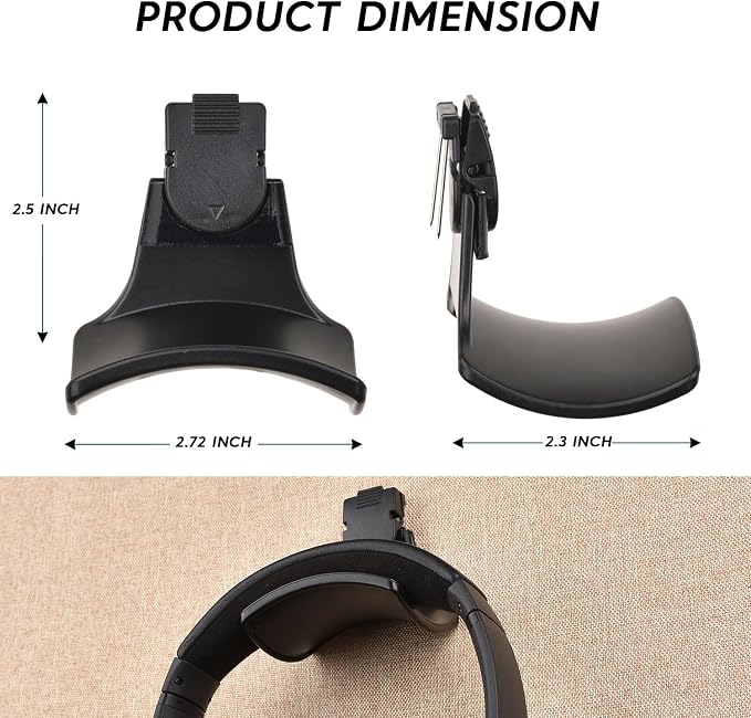 Fabric Wall Headphone Stand for Office, Cubicle Headphone Holder for Work Decor - Image 2