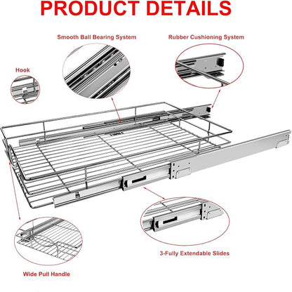 Pull Out Cabinet Organizer 26" W x 21" D, Heavy Duty Kitchen Cabinet Pull Out - Image 4