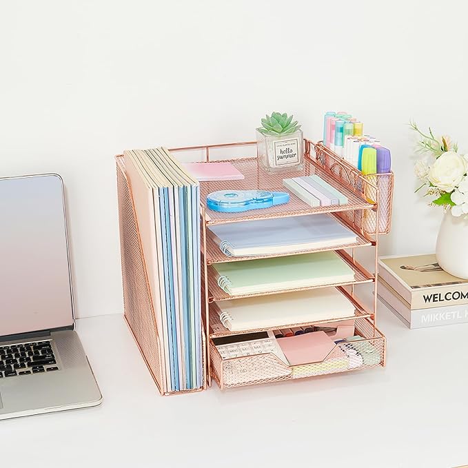 Desk Organizers and Accessories, 5-Tier Paper Letter Tray Organizer - Image 8