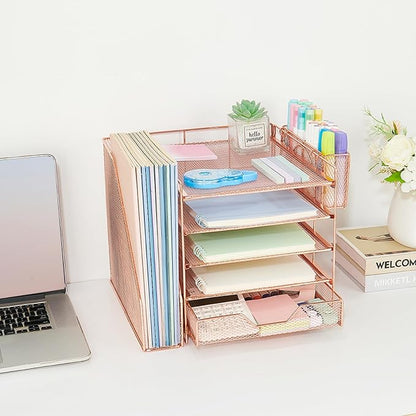 Desk Organizers and Accessories, 5-Tier Paper Letter Tray Organizer - Image 8