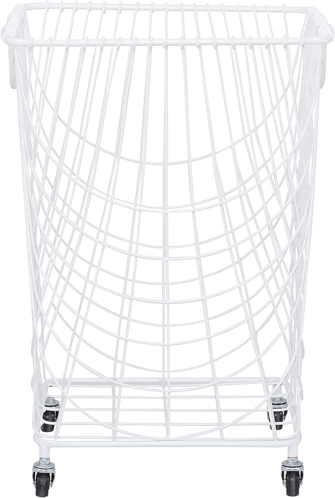 Deco 79 Metal Storage Cart Deep Set Mesh Rolling Laundry Basket - Image 7