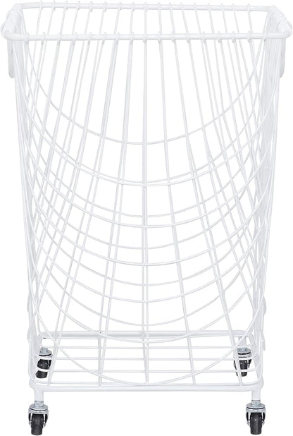 Deco 79 Metal Storage Cart Deep Set Mesh Rolling Laundry Basket - Image 7