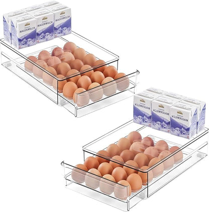 vacane 24 Capacity Egg Holder for Refrigerator, Egg Drawer for Fridge Pull Out by vacane