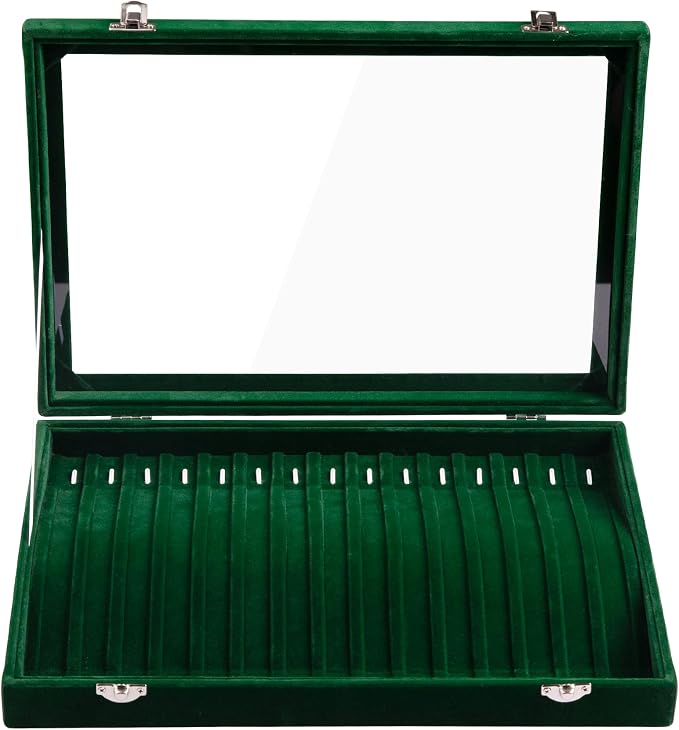 Frebeauty 15 Hooks Necklace Tray Velvet Neckalce Organizer - Image 4
