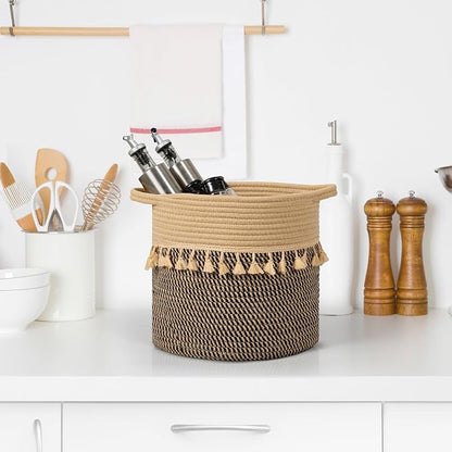 danpinera Pack of 3 Storage Baskets, Cotton Rope Basket - Image 9