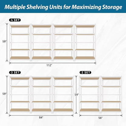 PrimeZone 28" W x 12" D x 59" H Closet Storage Shelves - Image 8
