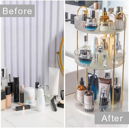360° Rotating Makeup Organizer, Bathroom Make Up Spinning Holder Rack, Large - Image 4