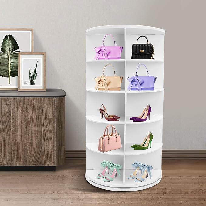 LYNICESHOP 5 Tier Rotating Shoe Rack 360° Freestanding Shoe Organizer | Holds - Image 4