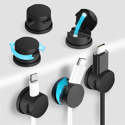 6pcs Magnetic Cord Organizer, 360° Swiveling Adhesive Cable Clips by Unknown