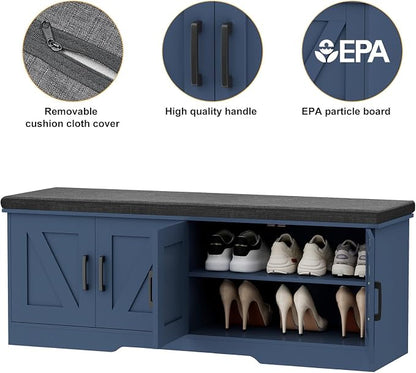 HOMSHO Farmhouse Shoe Storage Bench - Image 6
