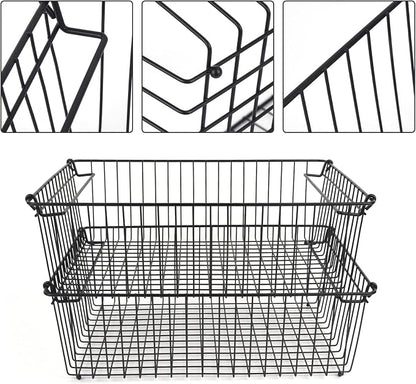 Set of 2 Stackable XXL Wire Baskets - Image 4