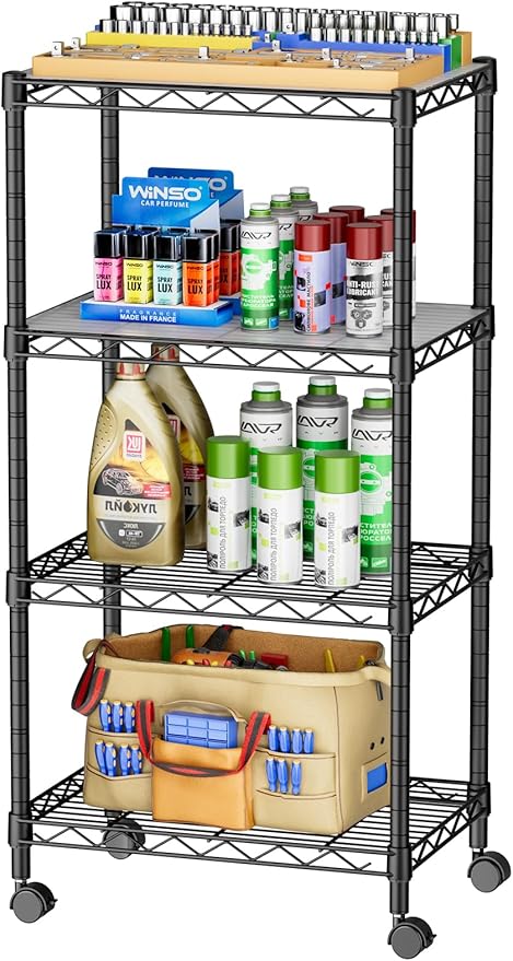 SINGAYE Small Wire 4 Adjustable Shelves Pantry Metal Shelf Floor Organizer | by SINGAYE