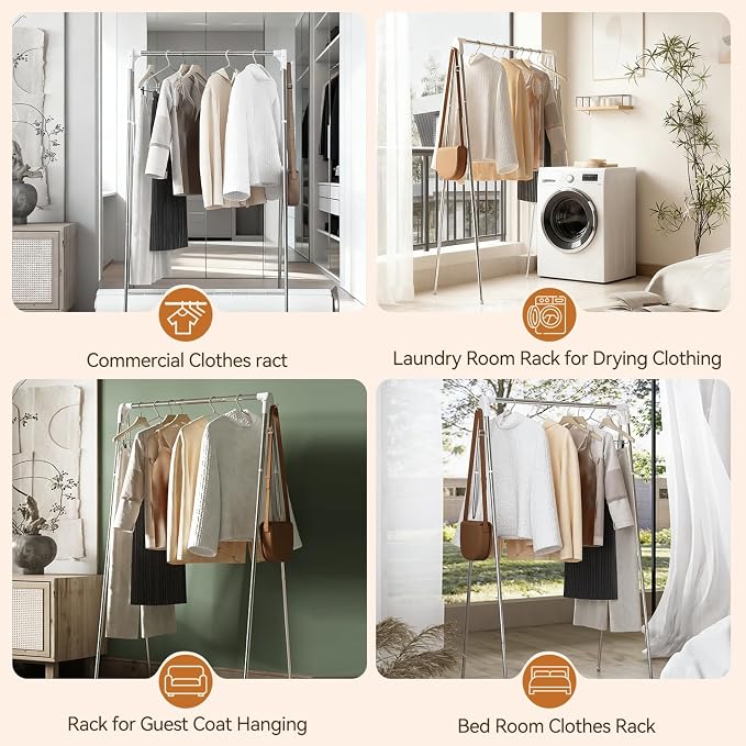 Upgraded Travel Garment Rack, Stainless Steel Portable Clothes Rack Collapsible - Image 4