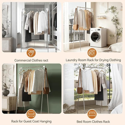Upgraded Travel Garment Rack, Stainless Steel Portable Clothes Rack Collapsible - Image 4