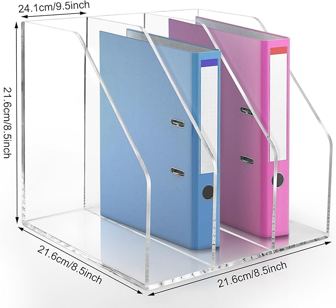 Acrylic Paper Tray Stackable Letter Organizers, Desk A4 File Holder - Image 2