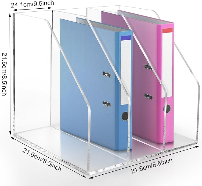 Acrylic Paper Tray Stackable Letter Organizers, Desk A4 File Holder - Image 2