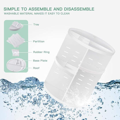360 Rotating Makeup Organizer, DIY Adjustable Spinning Holder, Foldable - Image 4