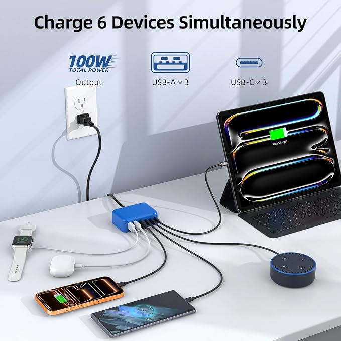 6 in 1 USB Charger, 50% Smaller Charging Station - Image 3