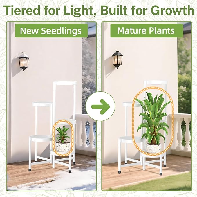 iDavosic.ly Plant Stand Indoor Outdoor, 5 Tier Corner Metal Flower Display - Image 7