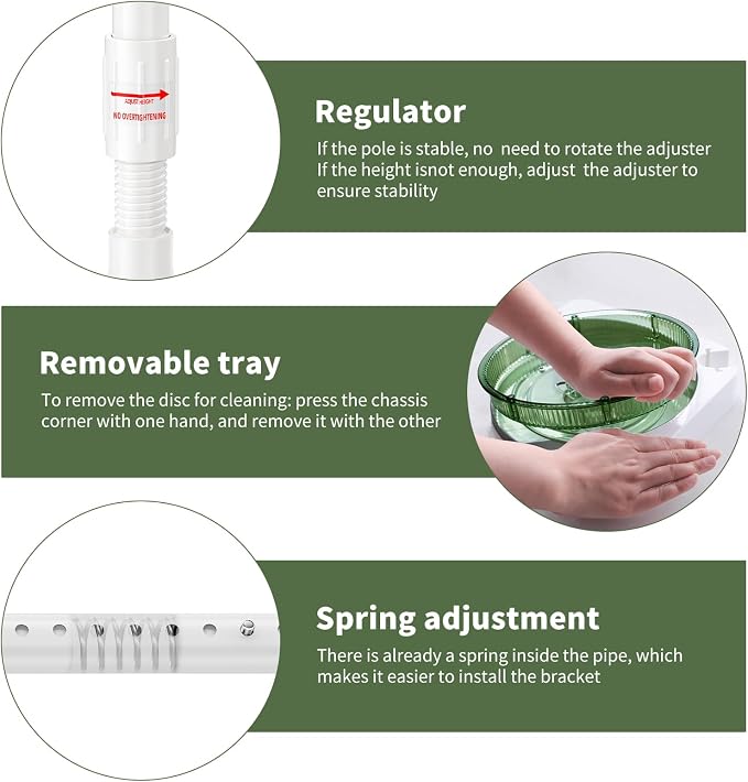 AKINBAS 360° Rotating Shower Caddy Tension Pole - Image 9