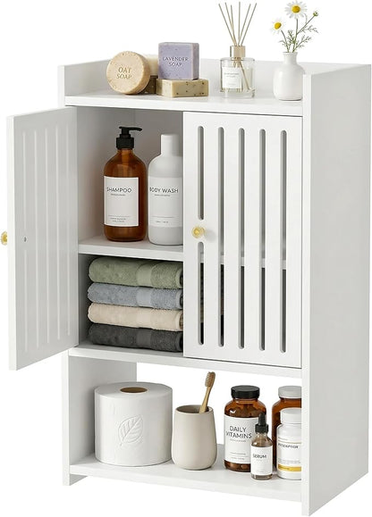 HAYOFAMY 4-Tier Wall Bathroom Storage Cabinet 7.9" D x 15.7" W x 23.6" H | PVC by HAYOFAMY