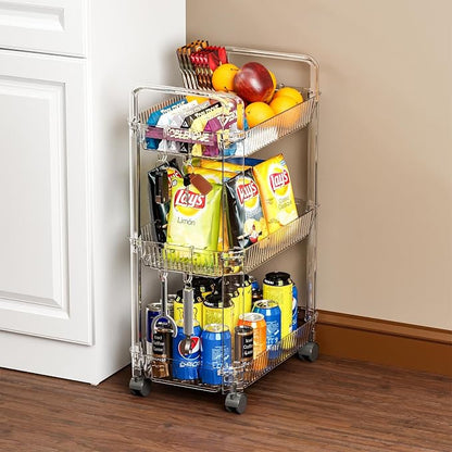 Clear 3 Tier Rolling Utility Cart - Image 6