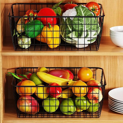 3 Pack Large Wire Baskets for Organizing 14.2'' Metal Wire Baskets - Image 5