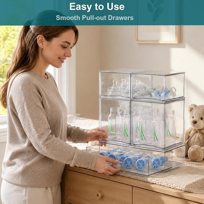 Baby Bottle Organizer for Countertop Food-grade Acrylic Storage for Cabinet | - Image 3