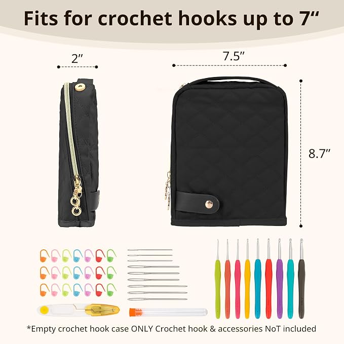 BAGCRAZY Stand-Up Crochet Hook Case Organizer, Travel Craft Holder - Image 6