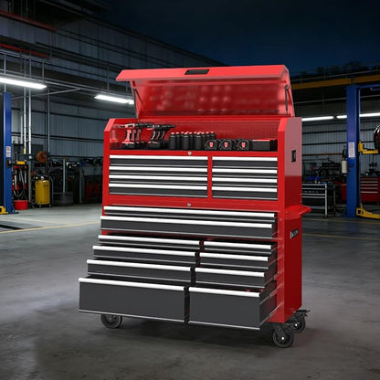 LARBANKE 60'' Rolling Tool Chest Combo, 18-Drawer Heavy Duty Steel Tool Cabinet - Image 2