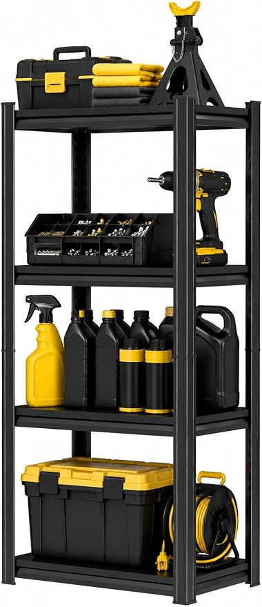 Garage Shelving Unit, 2400LBS Heavy Duty 4-Tier Metal Storage Shelves, by BEESTMUEBLE