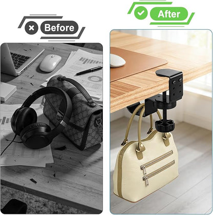 MYITYARD Clamp Mug Hooks Under Desk, Clip On Hook Cup Holder, Desktop Hanging - Image 5