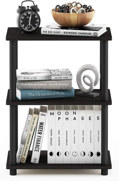 Furinno TURN-N-TUBE Storage Shelves, 3-Tier Book Shelf, Corner Shelf, Toolless - Image 3