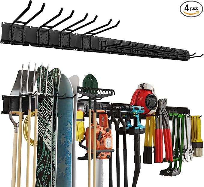 64 Inches Garage Organization, Wall Mount Garden Tool Organizer, 880lbs by Howzone