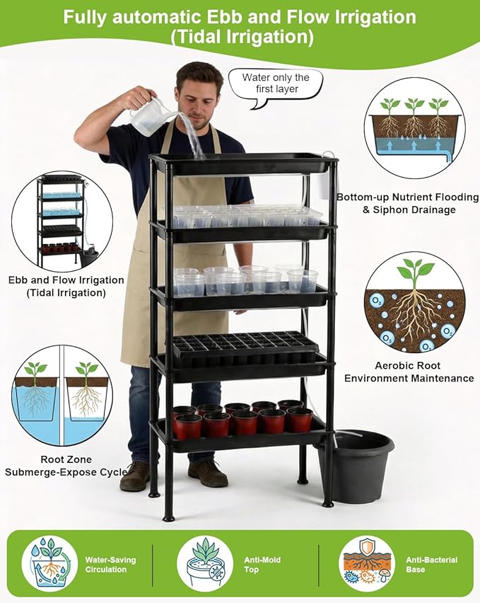 RooTrimmer 5-Tier Hydroponics Growing System, Plant Stand - Image 4
