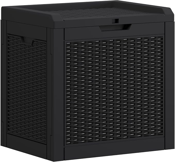 YITAHOME 35 Gallon Outdoor Deck Box, Lockable Waterproof Storage Box, Resin by YITAHOME