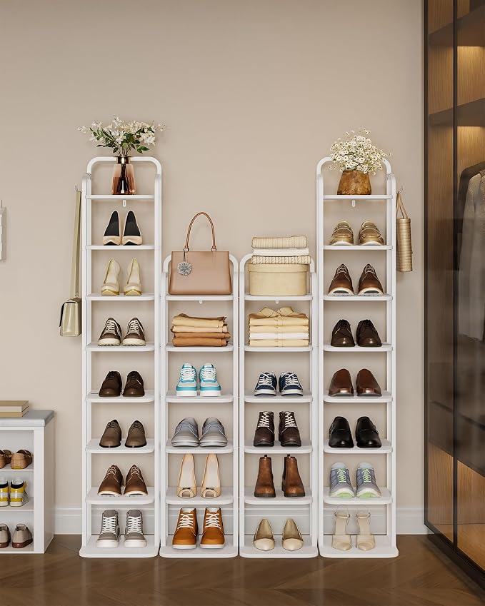 Hzuaneri 6 Tiers Vertical Shoe Rack, Narrow Shoe Tower, Tall Shoes Shelf - Image 8