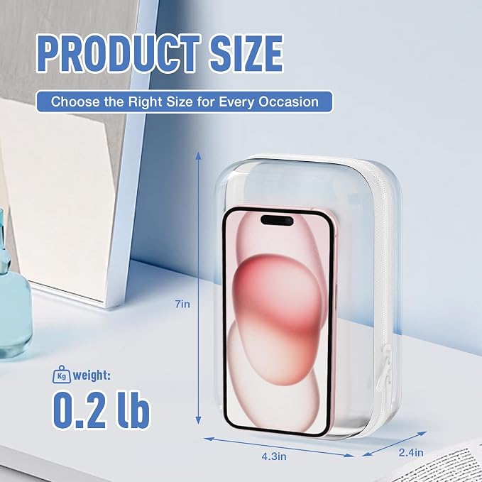 2 Pack Clear Hard Shell Zipper Case, BIiss Plastic Bins - Image 5
