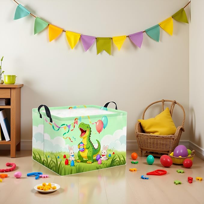 Rectangular Easter Basket for Home Kitchen Baby Girls Basket Cute Storage Bin - Image 5