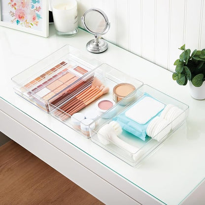 STORi SimpleSort 3-Piece Stackable Clear Drawer Organizer Set | 9" x 6" x 2" - Image 7