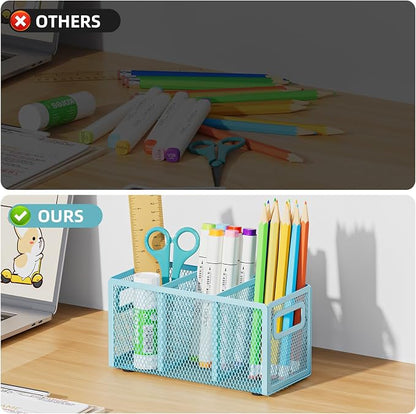 Marbrasse Mesh Pen Holder for Desk, Pencil Holder Desk Organizer 3 Adjustable - Image 5