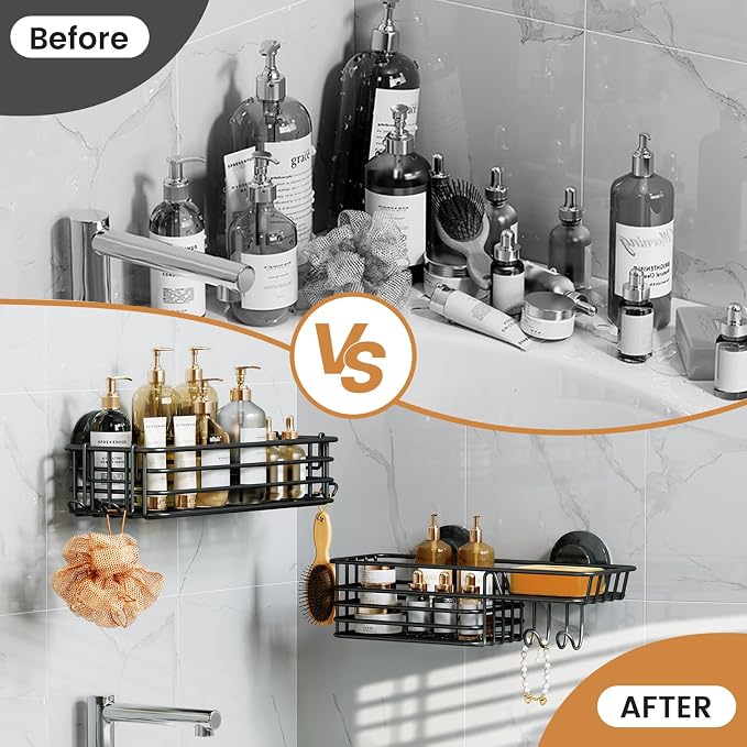LEVERLOC Shower Caddy Suction Cup, 2 Pack suction shower shelf - Image 9