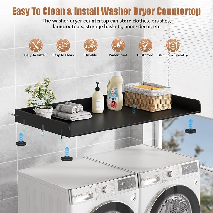 Washer Dryer Countertop, 27.5" D x 54" W Washer and Dryer Topper Covers - Image 5
