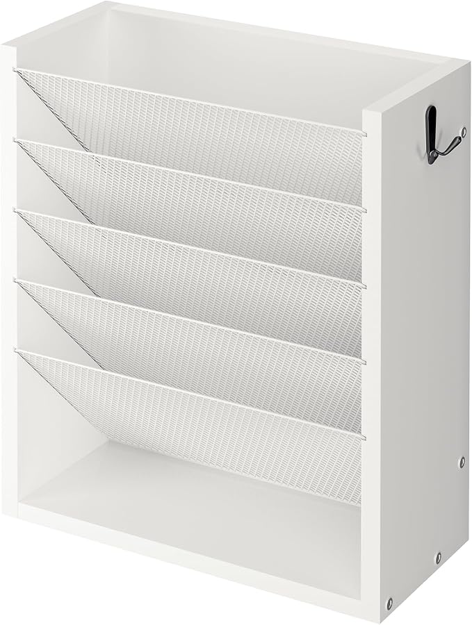Mail Organizer Wall Mounted, 6-Slot Hanging File Organizer by Cresohom