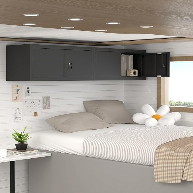 Garage Locking Cabinet, 13” H Garage Storage Cabinet Wall Mounted, Floating - Image 9