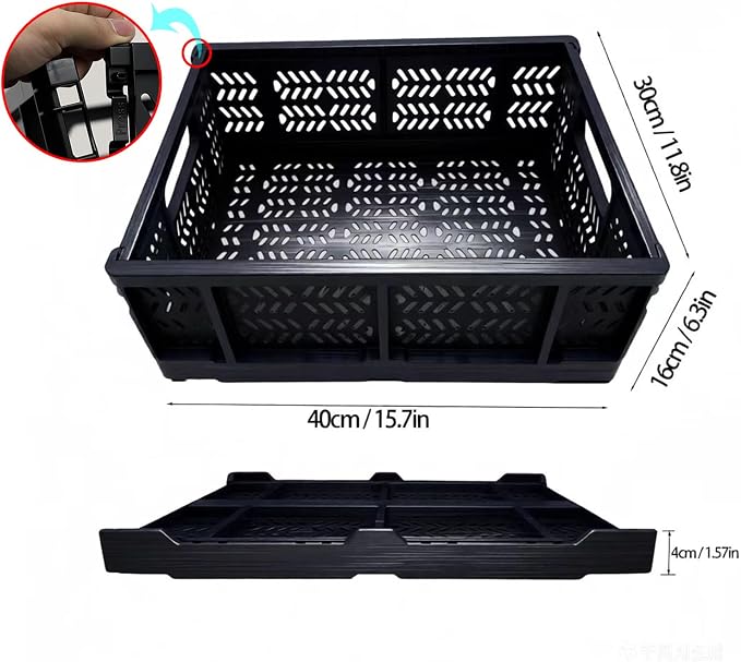 4-Pack 20L Foldable Storage Crates, Heavy Duty Plastic Milk Crates - Image 5