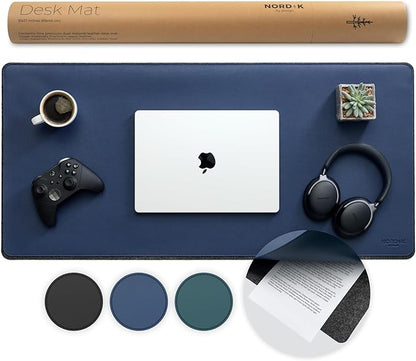 Nordik Felt and Leather Desk Mat Non-Slip by NordikByDesign