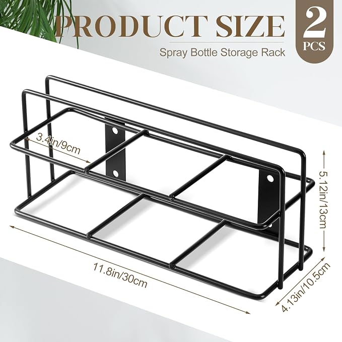 Hicarer 2 Pcs 3 Holes Spray Bottle Storage Rack Holder Wall Mount Organizer - Image 2