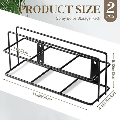 Hicarer 2 Pcs 3 Holes Spray Bottle Storage Rack Holder Wall Mount Organizer - Image 2